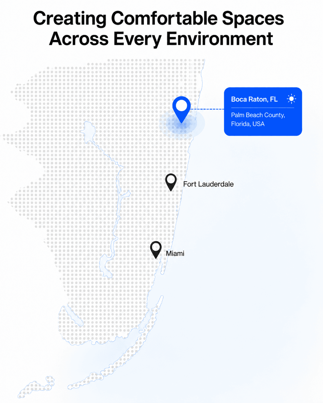 Service map for Boca Raton, Florida
